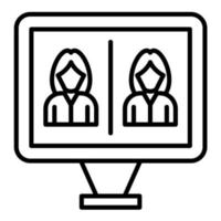 Video Conference Line Icon vector