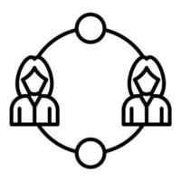 Team Network Line Icon vector