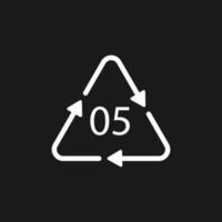 Plastic recycle symbol PP 5 vector icon.