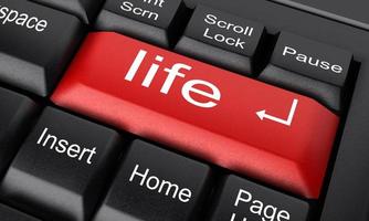 life word on red keyboard button photo