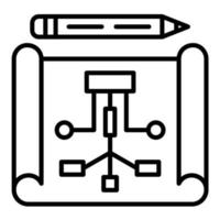 icono de línea de planificación de proyecto vector