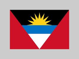 Antigua and Barbuda flag, official colors and proportion. Vector illustration.