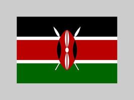 Kenya flag, official colors and proportion. Vector illustration.