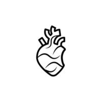 icono de daño al corazón humano vector