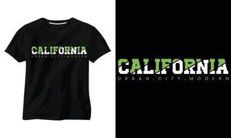 diseño de camiseta de tipografía minimalista de california vector