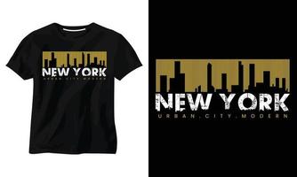 diseño de camiseta de tipografía minimalista de nueva york vector