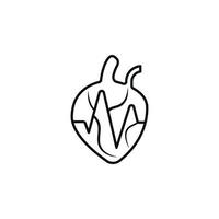 human heart and heartbeat icon