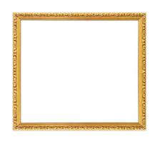 gold picture frame. Isolated over white background photo