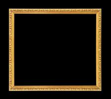 gold picture frame. Isolated over black background photo