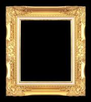 antique golden frame isolated on black background photo