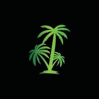 palmera verde, vector de diseño de logotipo de árbol