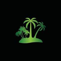 green palm tree, tree logo design vector