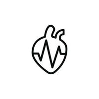 human heart and heartbeat icon vector