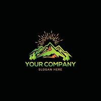 colorful Mountain logo design template vector