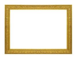 gold picture frame. Isolated over white background photo