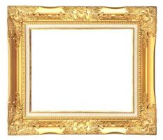 antique golden frame isolated on white background photo