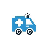 ambulancia, ambulancia redonda, sirena, icono de coche de emergencia sanitaria vector