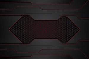 metal plate black and contrast red stripes on steel mesh. template modern technology design background. vector illustration