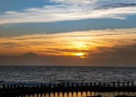 sunset in Agaete Canary Islands photo