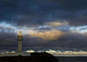 Arinaga lighthouse at sunset in Gran Canaria photo