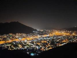 Beautiful view of Jabal  Al Noor mountain in Mecca. Hira Cave is located on the top of Jabal Al Noor mountain where visitors from all over the world come to visit. photo