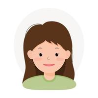 Young Girl Smiling, Vector Graphic