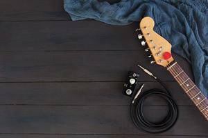 Electric guitar on dark background photo