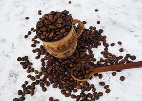 Coffee beans on white background. photo