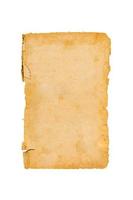 Old paper isolated on white background. Top view. photo