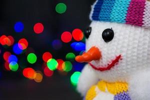 Snowman on Christmas background photo