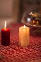 Christmas candles and cakes photo