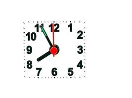 clock showing time on a white background photo