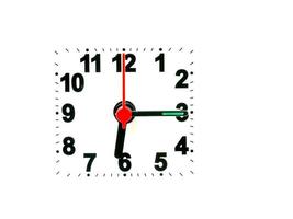 clock showing time on a white background photo