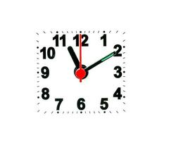 reloj que muestra la hora en un fondo blanco foto