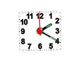 clock showing time on a white background photo