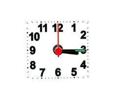 clock showing time on a white background photo