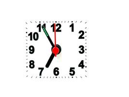 clock showing time on a white background photo