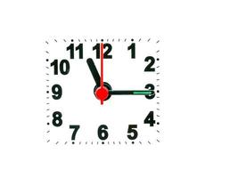 clock showing time on a white background photo