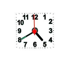 clock showing time on a white background photo