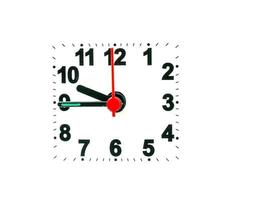 clock showing time on a white background photo