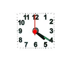 clock showing time on a white background photo