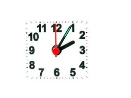 clock showing time on a white background photo