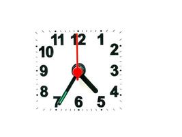 clock showing time on a white background photo