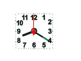 clock showing time on a white background photo