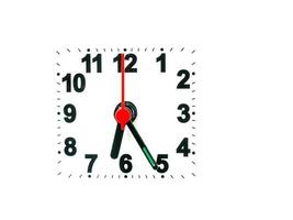 clock showing time on a white background photo