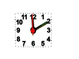 clock showing time on a white background photo