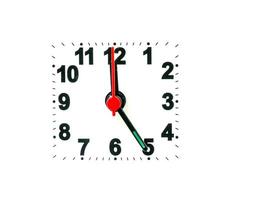 clock showing time on a white background photo