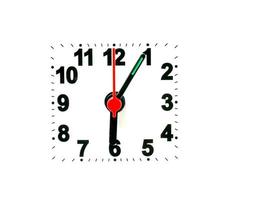 clock showing time on a white background photo