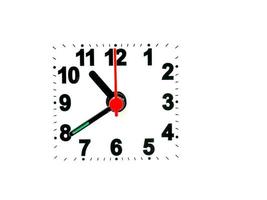 clock showing time on a white background photo