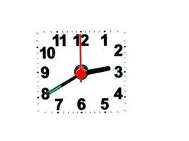 clock showing time on a white background photo